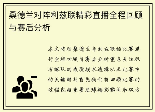桑德兰对阵利兹联精彩直播全程回顾与赛后分析